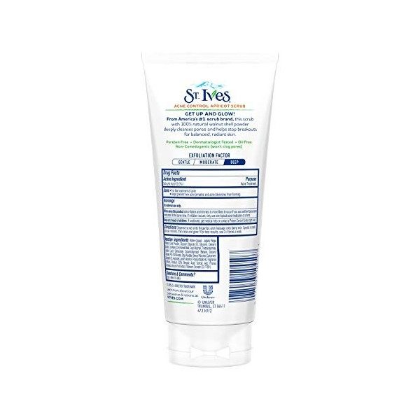ST. Ives - Lot de 2 gommages à labricot contre lacné, minimise les pores, prévient lacné et les imperfections, avec acide Go...