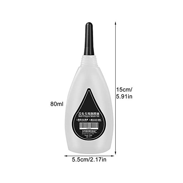 Clipper Lubricant - Huile de tondeuse pour tondeuse à cheveux et tondeuse | 80ml Barber Supplies Tondeuse de rasage électriqu