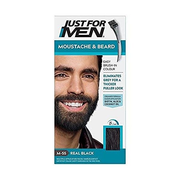 Just For Men Moustache & Barbe Teinture Barbe, M55 - Vrai Noir