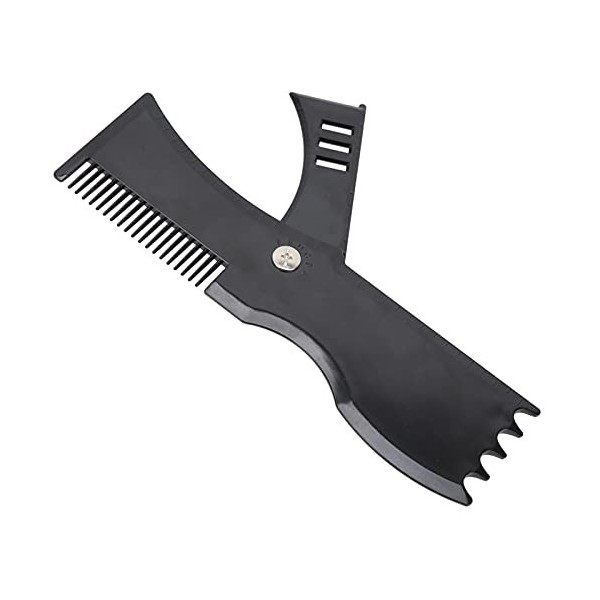 Outil de Mise en Forme de Barbe Ajustable avec Peigne et Gabarit de Coiffage, Gabarit de Rasage Compact, Pochoirs à Barbe, Po