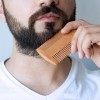 Ensemble Brosse et Peigne à Barbe pour Hommes Bois de Peigne Brosses à Cheveux de Poche avec Sacs de rangement pour Voyage, V