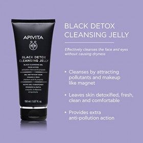 Gel Nettoyant Noir 150ml Black Détox Visage & Yeux Apivita Gommage / Exfoliants
