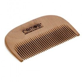 REMOS Peigne à barbe en bois poirier local avec des dents très fines - fait main