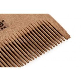 REMOS Peigne à barbe en bois poirier local avec des dents très fines - fait main