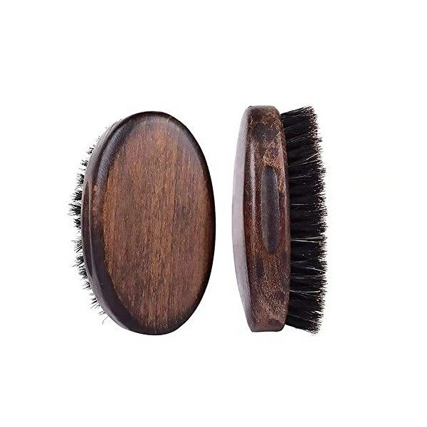 Brosse à raser avec poils de sanglier pour le toilettage et le ramollissement des poils du visage Manche élégant en bois noir