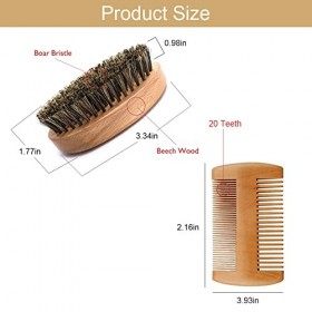 Peigne À Barbe Et Brosse À Barbe Pour Homme - Brosse A Barbe Poil De Sanglier Naturel, Ensemble Brosse et Peigne à Barbe, Bar