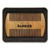 Peigne à Barbe et Cheveux 2-en-1 pour homme de Monsieur BARBIER | En bois de Santal brut 100% naturel | Dans sa boîte en méta