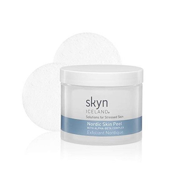 skyn ICELAND Nordic Skin Peel | Disques Exfoliants Visage – Nettoyant et peeling doux de la peau | 60 disques