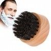 Barbe Brosse Homme Mini Peigne Moustache Poils de Sanglier Poignée en Bois Naturel Kit de Coiffage pour Huile et Baume de Bar