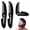 Lot de 3 peignes à barbe pliables noirs pour moustache et moustache - Petit peigne de poche portable pour homme - Pour le toi