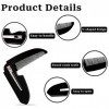 Lot de 3 peignes à barbe pliables noirs pour moustache et moustache - Petit peigne de poche portable pour homme - Pour le toi