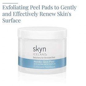 skyn ICELAND Nordic Skin Peel | Disques Exfoliants Visage – Nettoyant et peeling doux de la peau | 60 disques