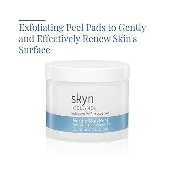 skyn ICELAND Nordic Skin Peel | Disques Exfoliants Visage – Nettoyant et peeling doux de la peau | 60 disques