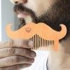 Peigne à moustache en bois, Peignes en bois de poirier pour barbe et cheveux, Peigne de poche Hommes Coiffure Styling Barbe S