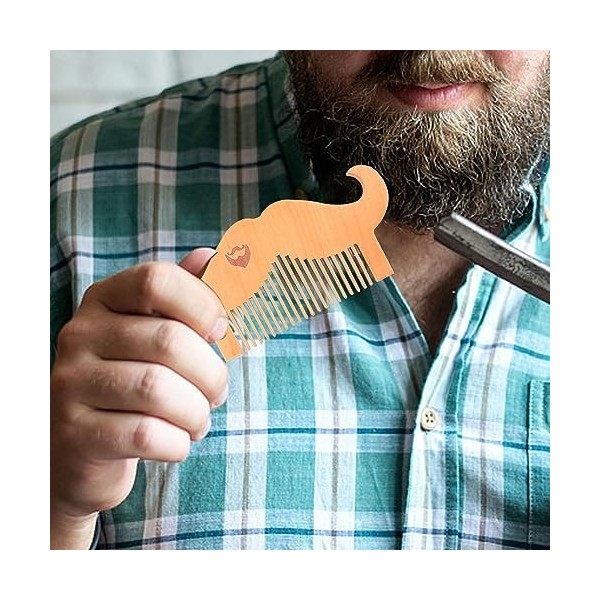 Peigne à barbe en bois - Peignes à barbe portables en bois de poirier pour hommes,Peigne de poche Hommes Coiffure Styling Bar