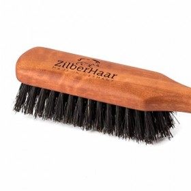 ZilberHaar - Brosse à Barbe - 100% Poils Véritable de Sanglier Doux de 2e Coupe - Soin du Visage Hommes Compatible Tout Baume