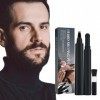 Remplisseur de Crayon à Barbe pour Homme Stylo à Barbe étanche et Brosse à Barbe Couverture Longue Durée Finition Naturelle, 