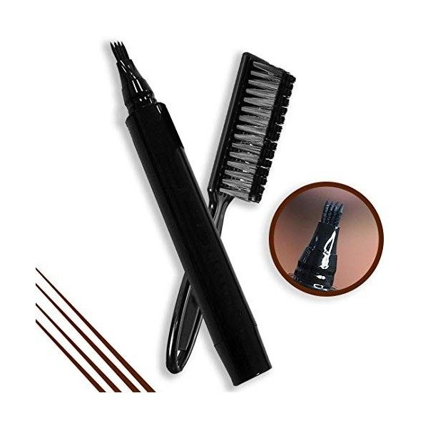 Kit de stylo de remplissage de barbe Remplisseur de crayon à barbe et Brosse à barbe pour Hommes, Remplisseur de crayon de ba