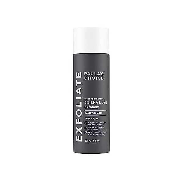 Paulas Choice SKIN PERFECTING 2% BHA Lotion Exfoliant - Peeling Visage Élimine les Points Noirs, Pores Dilatés & Imperfectio ...