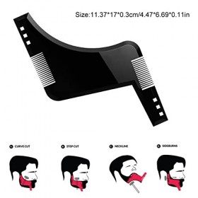 Peigne barbe homme, 2 pièces Beard Shaping Template Tool & Comb, Peigne Sculptant Barbe Taillee Et Entretenue, Barber Tools P