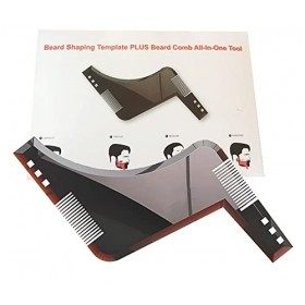 Beard Shaping,Peigne Pochoir Barbe Homme Rasage Manuel Homme Gabarit de Coupe pour homme Coupe de joue Courbe symétrique Bart