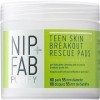 Nip + Fab Teen Skin Fix Zero Breakout Rescue Pads | Tampons Exfoliants pour le Visage | Extrait de Wasabi Antioxydant | Acide...