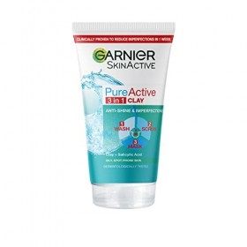 Garnier Pure Active Nettoyant Quotidien Profond Imperfections Et Brillance, 150 Ml Lot De 1 , Lemballage peut varier Gommage ...