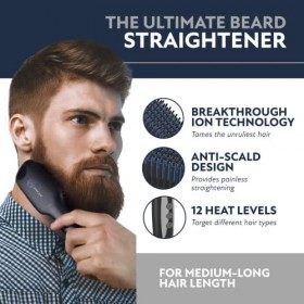 Arkam Deluxe Lisseur à barbe pour hommes avec peigne à barbe | Peigne à barbe électrique pour hommes | Fer à lisser pour homm