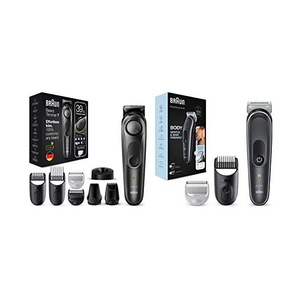 Braun 7 BT7350 Tondeuse À Barbe Pour Homme, Tondeuse Pour Visage, Cheveux & Body Groomer 5 BG5350 Tondeuse Pour Le Corps, Ave