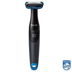 Philips Bg1024/16 Tondeuse Corps Bodygroom Noir/Bleu Outil de Protection Breveté Coupe de 0,5 mm Sabot Bidirectionnel Étanche