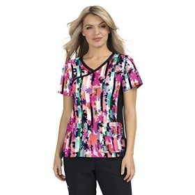 KOI Lite 385PR Raquel Scrub Haut pour femme, Coups daquarelle, XX-Large plus Gommage / Exfoliants