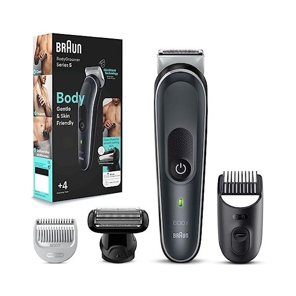 Braun Tondeuse Pour Le Corps Series 5 5370, Tondeuse Pour Le Corps Pour Homme, Pour Un Rasage Doux Du Corps