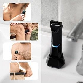 BESTBOMG Tondeuse Intime Homme/Femme avec Eclairage LED, Tondeuse Corps Electrique Etanche pour la Zone Intime, Body Groomer 