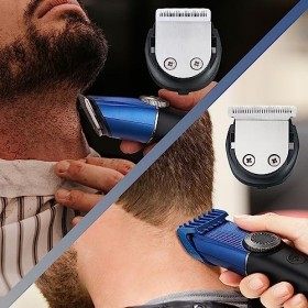 Tondeuse professionnelle BarberBoss pour hommes, ensemble barbe, nez et oreilles 5-en-1, 39 longueurs de coupe, cadran de pré