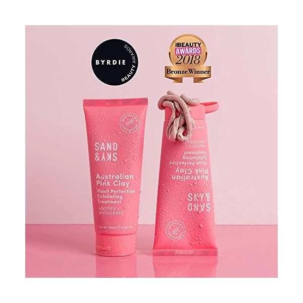 Sand & Sky - Gommage Visage Nettoyant Visage | masque visage exfoliant à largile rose dAustralie avec hydratant pour le soi