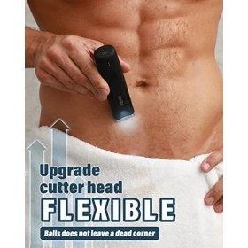 Tondeuse à cheveux pour homme, tondeuse électrique pubique avec lumière LED, rechargeable pour homme, tondeuse à cheveux à l