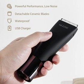 NEZZOE Tondeuse à cheveux pour le corps, tondeuse à cheveux électrique et rasoir, têtes de lame en céramique remplaçables, to