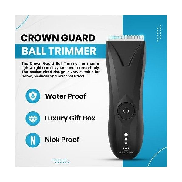 Crown Guard Outil de luxe pour homme – The Crown Jewel Protector 4.0 : Tondeuse à balles de qualité supérieure pour homme, to