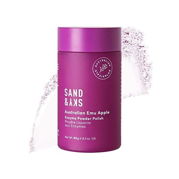 Sand & Sky Poudre lissante aux enzymes à la pomme démeu dAustralie - exfoliant/nettoyant pour le visage aux enzymes de papa G...