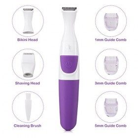 Tondeuse Bikini 2 en 1 Rasoir pour Femmes Imperméable Rasoir Électrique sans Fil pour Femmes Rasoir pour Dame avec têtes Rasa