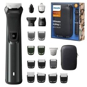 Philips Multigroom Série 7000, Tondeuse Multi-styles 14-en-1 pour Visage, Cheveux et Corps avec Technologie DualCut Modèle M