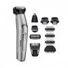 BaBylissMEN Tondeuse Multi-usages Kit 11 en 1 Titanium avec Tondeuse nez et Rasoir de Finitions - 100% Waterproof MT861E