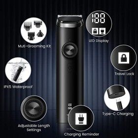 Sejoy tondeuse barbe homme, tondeuse à cheveux sans fil, étanche moustache corps nez oreille rasoir coupe visage, kit de toil