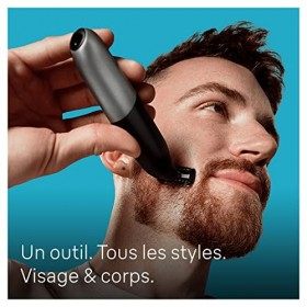 Braun Series X, Tondeuse Hybride Électrique Pour Hommes, Visage Et Corps, Avec 6 Peignes, Lame 4D Innovante, Tondeuse À Barbe