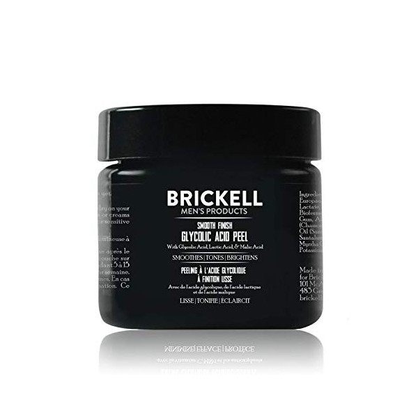 Brickell Mens Peeling à Lacide Glycolique à Finition Lisse Pour Hommes, Naturel et Biologique, Peeling Anti-âge Pour Les Ri