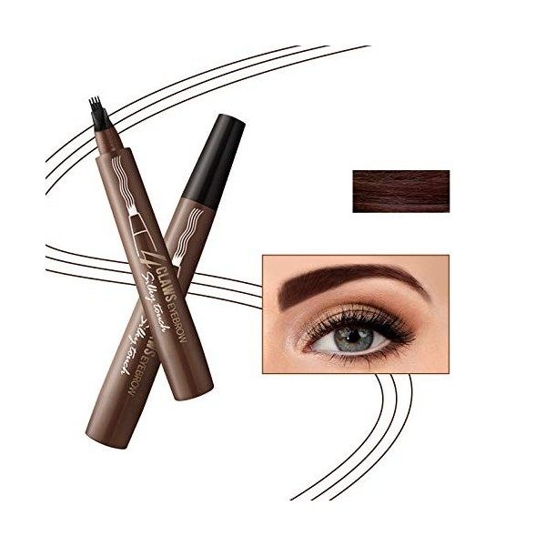 Onlyoily Crayon à Sourcils avec 4 conseils Imperméable à leau & Longue Durée Crayon dencre Croquis de Stylo de Sourcil pour