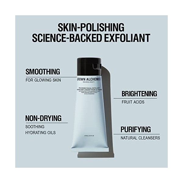 Grown Alchemist Exfoliant pour le visage polissant : Revitalise, équilibre et apaise - Lhuile de rose musquée maintient léq G...