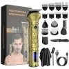 Tondeuse à cheveux pour homme, kit de toilettage électrique professionnel 6 en 1 avec écran LCD, rechargeable par USB, tondeu