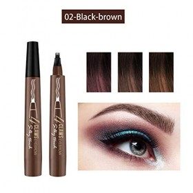 Onlyoily Crayon à Sourcils avec 4 conseils Imperméable à leau & Longue Durée Crayon dencre Croquis de Stylo de Sourcil pour