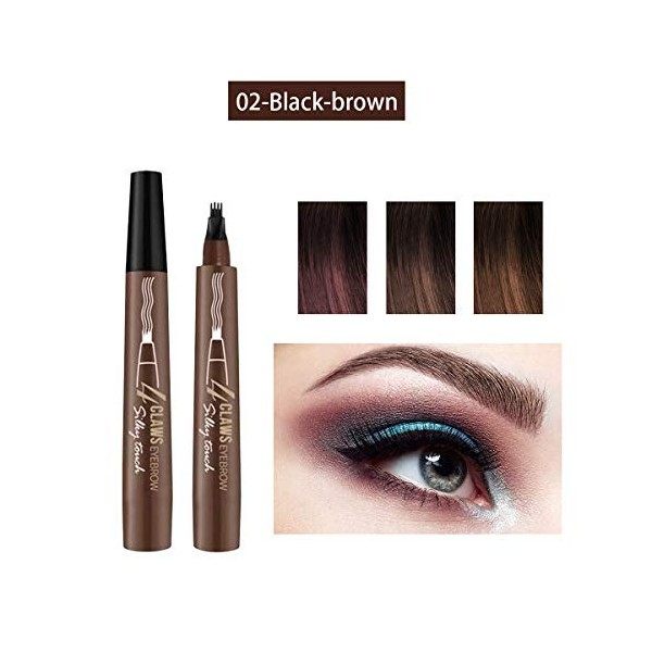 Onlyoily Crayon à Sourcils avec 4 conseils Imperméable à leau & Longue Durée Crayon dencre Croquis de Stylo de Sourcil pour